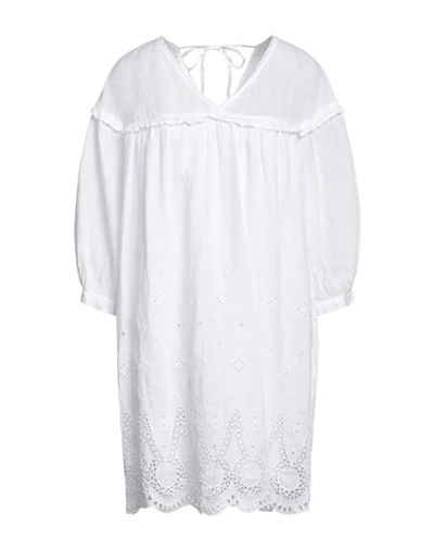 120% Lino Woman Mini Dress White Size 10 Linen
