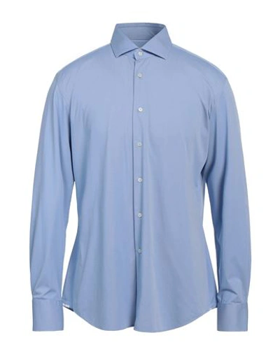 Xacus Man Shirt Blue Size 16 ½ Polyamide, Elastane