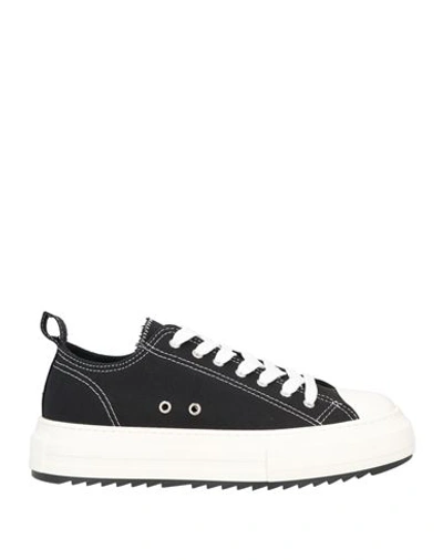 Dsquared2 Man Sneakers Black Size 12 Textile Fibers In Black