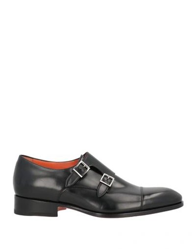 Santoni Man Loafers Black Size 11 Soft Leather