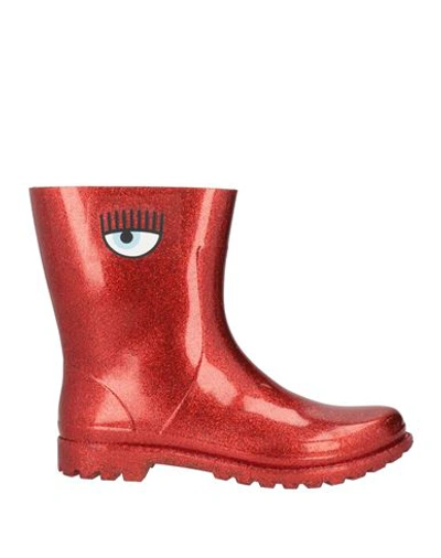 Chiara Ferragni Woman Ankle Boots Red Size 8 Rubber
