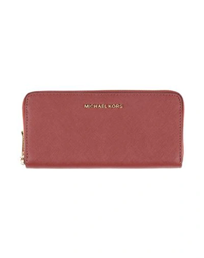 Michael Michael Kors Woman Wallet Burgundy Size - Soft Leather In Red