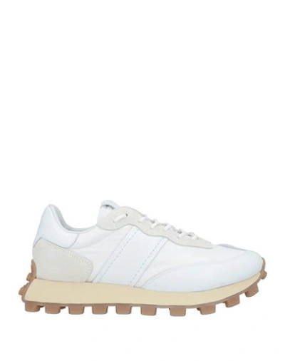 Tod's Man Sneakers White Size 8.5 Leather, Textile Fibers