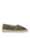 Pablo Gilabert Woman Espadrilles Military Green Size 11 Soft Leather