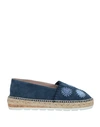 Pablo Gilabert Woman Espadrilles Navy Blue Size 11 Soft Leather