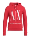 Armani Exchange Man Sweatshirt Red Size S Cotton, Elastane