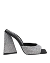Attico Devon 110 Rhinestone-embellished Mules In Silver