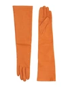 Maison Margiela Woman Gloves Orange Size S Ovine Leather