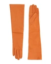 Maison Margiela Woman Gloves Orange Size S Ovine Leather In Orange