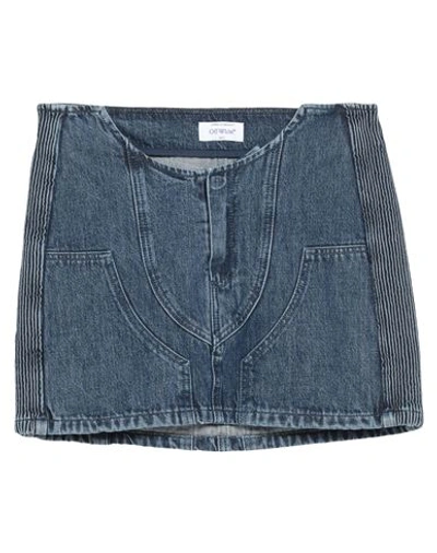 Off-white Woman Denim Skirt Blue Size 6 Cotton, Polyamide, Elastane