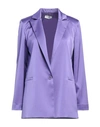 Hopper Woman Blazer Purple Size 10 Polyester, Elastane