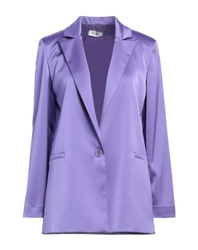 Hopper Woman Blazer Purple Size 8 Polyester, Elastane