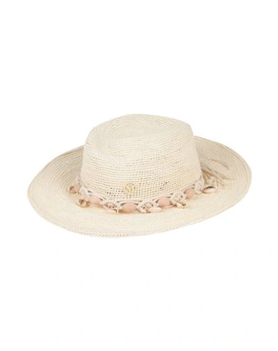 Maison Michel Woman Hat Beige Size S Straw, Polyester