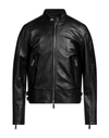 Dsquared2 Man Jacket Black Size 40 Ovine Leather