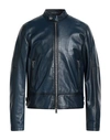 Dsquared2 Man Jacket Blue Size 42 Ovine Leather