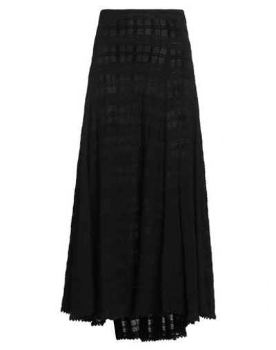 Jil Sander Woman Maxi Skirt Black Size 4 Cotton, Silk