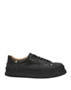 Jil Sander Leather Low-top Sneakers In Black
