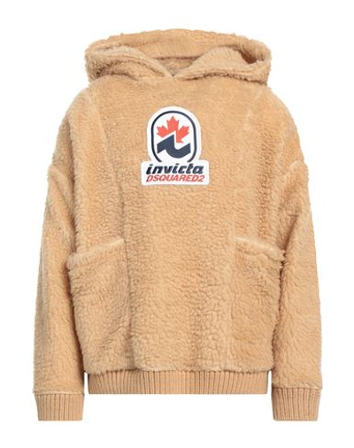 DSQUARED2 INVICTA X DSQUARED2 MAN SWEATSHIRT BEIGE SIZE L POLYESTER, ACRYLIC