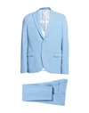 Manuel Ritz Man Suit Sky Blue Size 34 Polyester, Viscose, Elastane