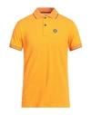 People Of Shibuya Man Polo Shirt Orange Size L Cotton, Elastane