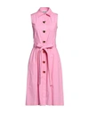 Moschino Woman Midi Dress Fuchsia Size 10 Cotton, Elastane In Pink