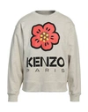 Kenzo Man Sweatshirt Light Grey Size L Cotton, Elastane