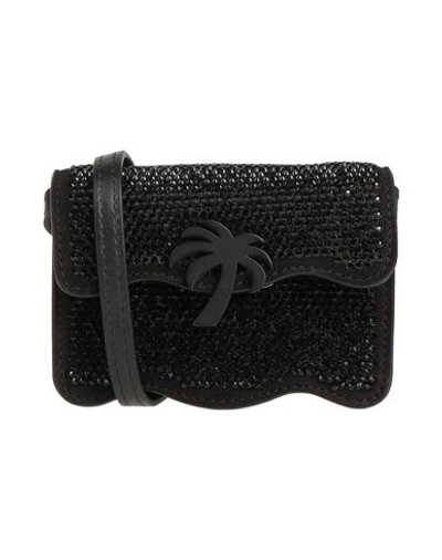 Palm Angels Woman Embellished Suede Palm Beach Crossbody Bag In Black