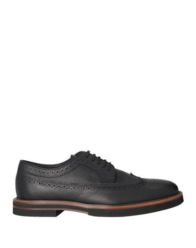 Tod's Man Lace-up Shoes Black Size 8 Soft Leather