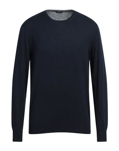 Hōsio Man Sweater Midnight Blue Size L Cotton, Viscose