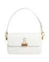 Off-white Off White Woman White Leather Small Plain Binder Handbag