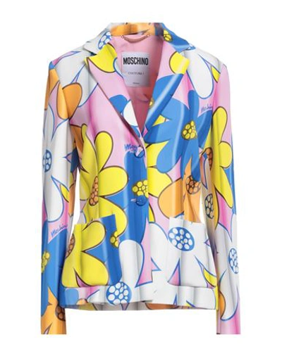 Moschino Woman Blazer Blue Size 10 Viscose, Elastane