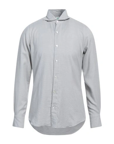 Finamore 1925 Man Shirt Light Grey Size 15 ½ Cotton