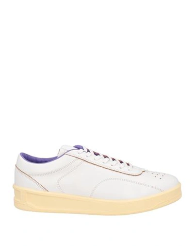 Jil Sander Man Sneakers Ivory Size 12 Calfskin In White