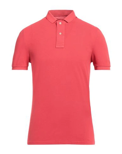 Gran Sasso Man Polo Shirt Tomato Red Size 36 Cotton