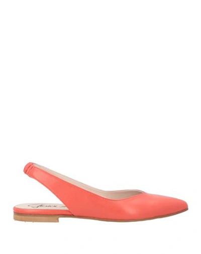 Gioia.a. Gioia. A. Woman Ballet Flats Tomato Red Size 11 Soft Leather In Tomato Red