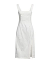Pinko Woman Midi Dress Ivory Size 4 Linen, Viscose, Elastane In White