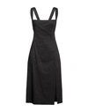 Pinko Woman Midi Dress Black Size 12 Linen, Viscose, Elastane