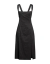 Pinko Woman Midi Dress Black Size 6 Linen, Viscose, Elastane In Black