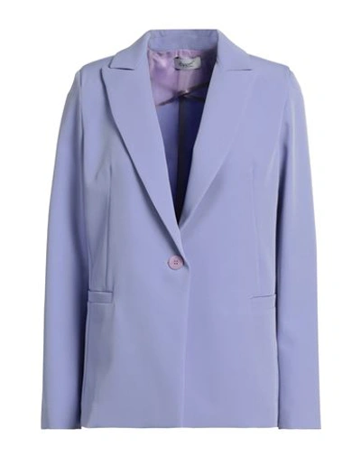 Hopper Woman Blazer Lilac Size 8 Polyester, Elastane In Purple