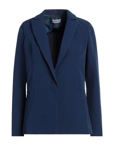 Hopper Woman Blazer Blue Size 8 Polyester, Elastane