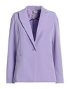 Hopper Woman Blazer Light Purple Size 6 Polyester, Elastane