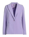 Hopper Woman Blazer Mauve Size 10 Polyester, Elastane In Purple