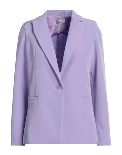 Hopper Woman Blazer Light Purple Size 8 Polyester, Elastane