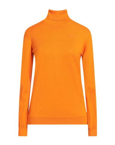 Pinko Woman Turtleneck Orange Size M Viscose, Polyester, Polyamide