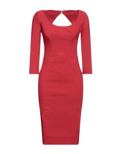 Elisabetta Franchi Woman Midi Dress Red Size 10 Polyamide, Elastane
