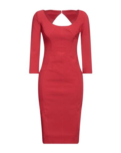 Elisabetta Franchi Woman Midi Dress Red Size 6 Polyamide, Elastane