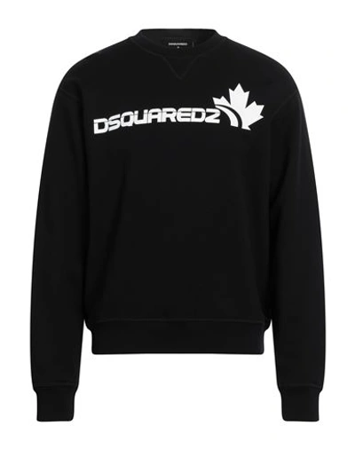 Dsquared2 Man Sweatshirt Black Size Xl Cotton In Black
