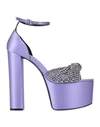 Evangelie Smyrniotaki X Sergio Rossi Woman Sandals Light Purple Size 11 Textile Fibers