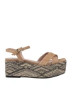 Pablo Gilabert Woman Sandals Sand Size 8 Soft Leather In Beige