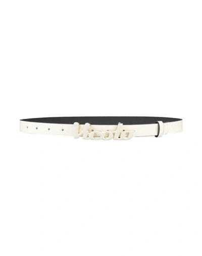 Vicolo Woman Belt Cream Size 32 Leather In White